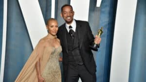 Will Smith and Jada Pinkett Smith attend the 2022 Vanity Fair Oscar Party hosted by Radhika Jones at Wallis Annenberg Center for the Performing Arts on March 27, 2022 in Beverly Hills, California.