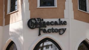 MIAMI, FLORIDA - NOVEMBER 30: The exterior of The Cheesecake Factory store photographed on November 30, 2022 in Miami, Florida.