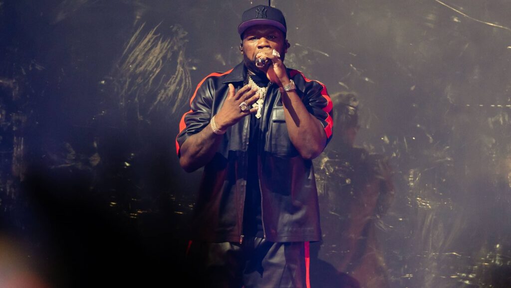 BERLIN, GERMANY - OCTOBER 14: 50 Cent performs at Mercedes Benz Arena on October 14, 2023 in Berlin, Germany.