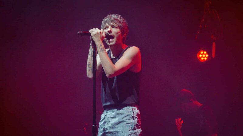 BERLIN, GERMANY - OCTOBER 20: British singer Louis Tomlinson performs live on stage during a concert at the Mercedes-Benz Arena on October 20, 2023 in Berlin, Germany.