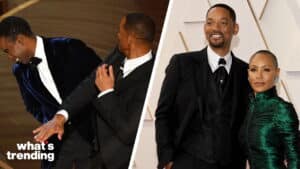 Will Smith slapping Chris Rock at the Oscars and posing with Jada Pinkett Smith on the red carpet