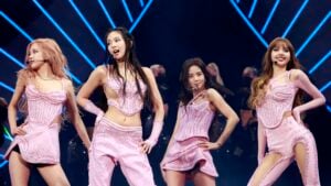 Rosé, Jennie, Jisoo, and Lisa of BLACKPINK perform at the Coachella Stage during the 2023 Coachella Valley Music and Arts Festival on April 22, 2023 in Indio, California.