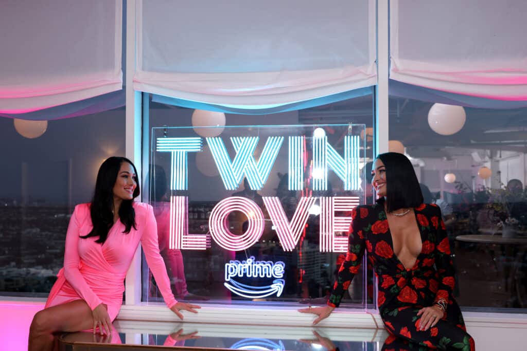 Brie Garcia and Nikki Garcia attend "Twin Love" - Cocktails And Bites With Hosts Nikki and Brie Garcia at Soho House on November 16, 2023 in West Hollywood, California.