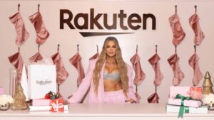 Khloe Kardashian with Rakuten, the leading shopping destination that offers Cash Back and rewards, for their exclusive holiday party at Hotel Bel Air.