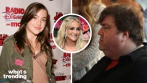 Actress Haley Joel Osment on the right and actress Alexa Vega on the left with a circular inset of singer Jamie Lynn Spears