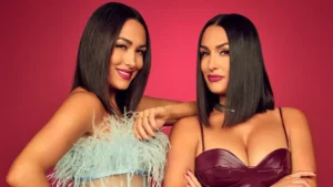 Brie and Nikki Garcia, who formerly went by Brie and Nikki Bella, hosting 'Twin Love' on Amazon Prime.