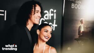 Actor Anthony Ramos and actress Vanessa Hudgens smiling at AFI Fest event.