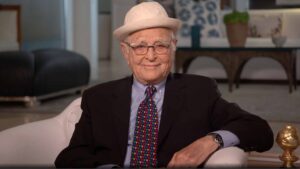 UNSPECIFIED: 78th Annual GOLDEN GLOBE AWARDS -- Pictured in this screengrab released on February 28, (l-r) Norman Lear, winner of the Carol Burnett Award, speaks during the 78th Annual Golden Globe Awards broadcast on February 28, 2021. --
