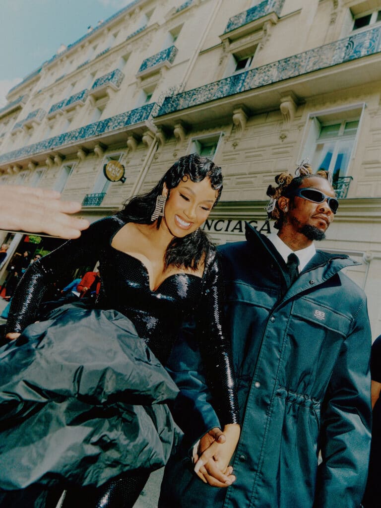Cardi B and Offset attend Balenciaga on July 05, 2023 in Paris, France.