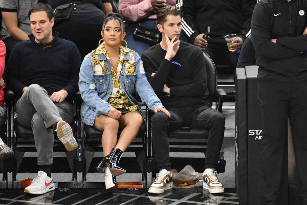Ally Brooke and Will Bracey attend a game between the Los Angeles Clippers and the Orlando Magic at Crypto.com Arena on October 31, 2023 in Los Angeles, California. NOTE TO USER: User expressly acknowledges and agrees that,  by downloading and or using this photograph,  User is consenting to the terms and conditions of the Getty Images License Agreement.