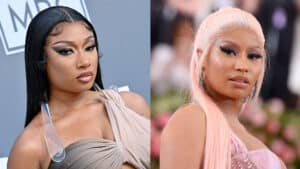 Nicki Minaj attends The 2019 Met Gala Celebrating Camp: Notes on Fashion at Metropolitan Museum of Art on May 06, 2019 in New York City. Megan Thee Stallion attends the 2022 Billboard Music Awards at MGM Grand Garden Arena on May 15, 2022 in Las Vegas, Nevada.