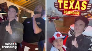 TikToker @ugh_madison created quite the event after taking a Jacob Elordi cardboard cutout to a Texas Roadhouse.