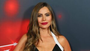 Colombian-American actress Sofia Vergara arrives for the "America's Got Talent" live show at the Dolby theatre in Hollywood, California, August 17, 2021.