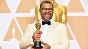Writer Jordan Peele, winner of the Best Original Screenplay award for 'Get Out,' poses in the press room during the 90th Annual Academy Awards at Hollywood & Highland Center on March 4, 2018 in Hollywood, California.