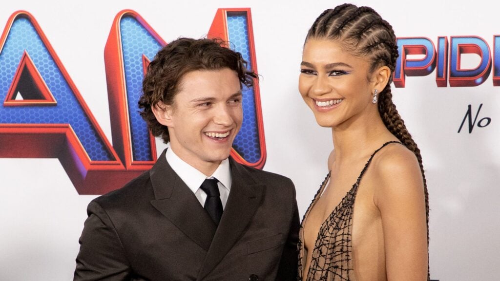 Tom Holland and Zendaya attendsthe Los Angeles premiere of Sony Pictures' 'Spider-Man: No Way Home' on December 13, 2021 in Los Angeles, California.