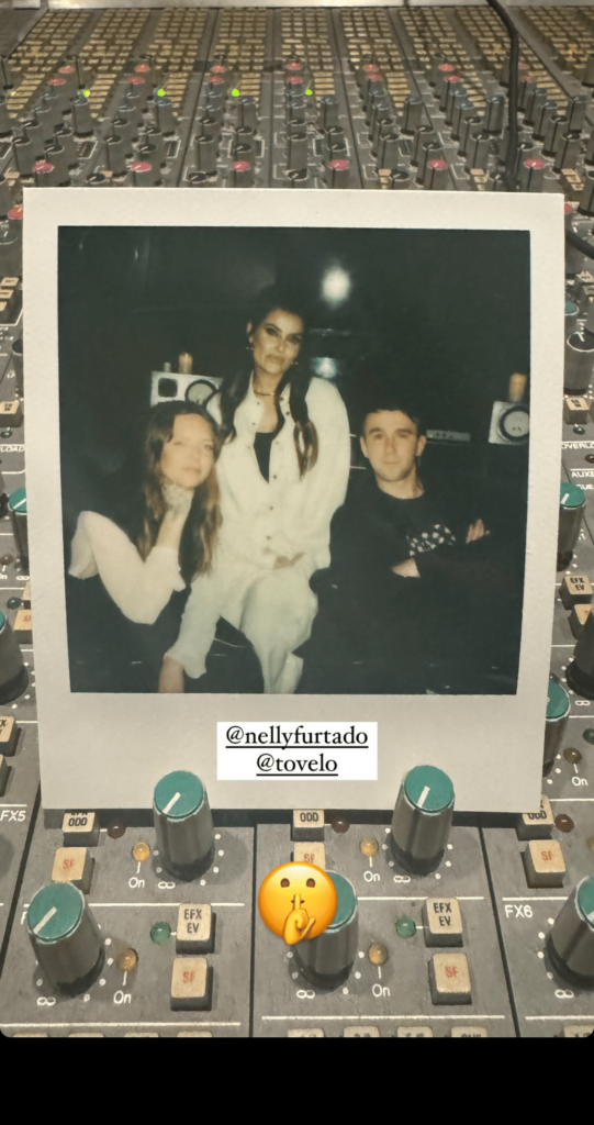 SG Lewis pictured with Nelly Furtado and Tove Lo in the studio via Instagram. 