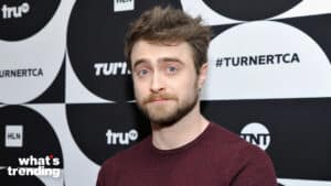 PASADENA, CA - FEBRUARY 11: Daniel Radcliffe of the television show 'Miracle Workers' poses in the green room during the TCA Turner Winter Press Tour 2019 at The Langham Huntington Hotel and Spa on February 11, 2019 in Pasadena, California. 505702 (Photo by John Sciulli/Getty Images for Turner)
