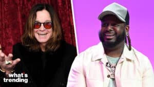 LEFT: NEW YORK, NY - DECEMBER 11: Ozzy Osbourne visits the SiriusXM Studios on December 11, 2014 in New York City. (Photo by Ilya S. Savenok/Getty Images) RIGHT: NEW YORK, NEW YORK - MAY 01: T-Pain speaks onstage at Amazon NewFronts 2023 at David Geffen Hall on May 01, 2023 in New York City. (Photo by Slaven Vlasic/Getty Images for Amazon)
