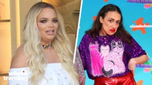 LEFT: LOS ANGELES, CA - DECEMBER 17: Trisha Paytas is seen on December 17, 2019 in Los Angeles, California. (Photo by SMXRF/Star Max/GC Images) RIGHT: LOS ANGELES, CALIFORNIA - MARCH 04: Colleen Ballinger dressed as "Miranda Sings" attends the 2023 Nickelodeon Kids' Choice Awards at Microsoft Theater on March 04, 2023 in Los Angeles, California. (Photo by Leon Bennett/Getty Images)