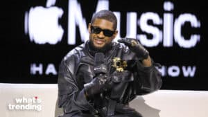 Usher speaks onstage during the Super Bowl LVIII Pregame & Apple Music Super Bowl LVIII Halftime Show press conference at the Mandalay Bay Convention Center on February 08, 2024 in Las Vegas, Nevada.