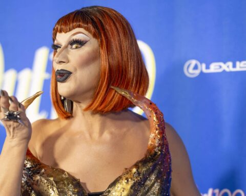 Jimbo Insell attends the OUT100 Party at NeueHouse Hollywood on November 09, 2023 in Hollywood, California.