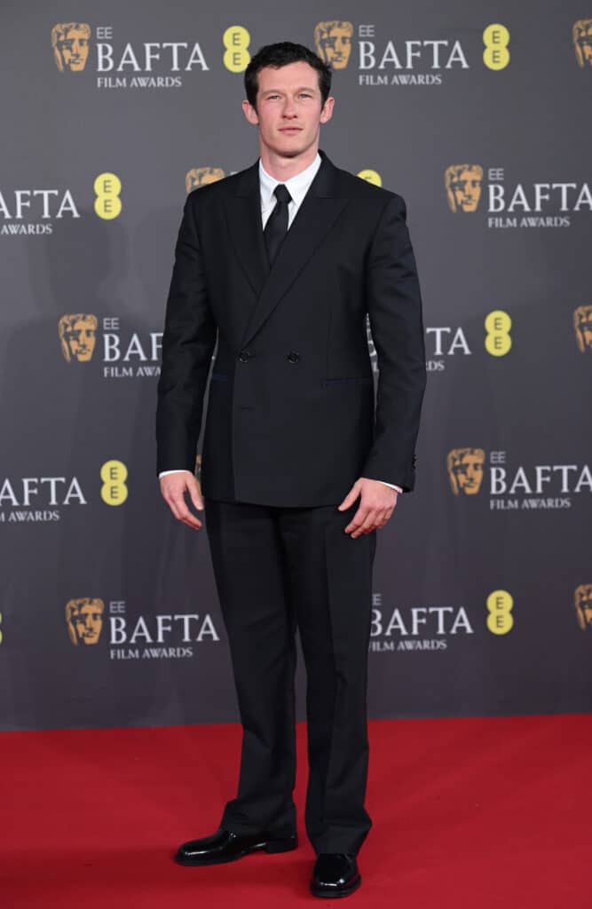 Callum Turner attends the 2024 EE BAFTA Film Awards at The Royal Festival Hall on February 18, 2024 in London, England.