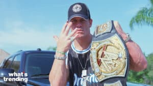 WWE superstar, John Cena at his home on August 17, 2005 in Land O' Lakes, Florida. (Photo by Gregory Bojorquez/Getty Images)