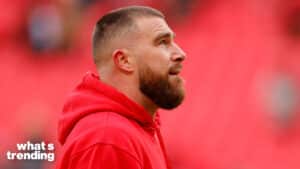 KANSAS CITY, MISSOURI - DECEMBER 31: Travis Kelce #87 of the Kansas City Chiefs walks the field before the game against the Cincinnati Bengals at GEHA Field at Arrowhead Stadium on December 31, 2023 in Kansas City, Missouri. (Photo by David Eulitt/Getty Images)