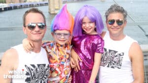 NEW YORK, NY-SEPTEMBER 1: (EXCLUSIVE COVERAGE) "Wigstock" Producer Neil Patrick Harris, son Gideon Scott Burtka-Harris, daughter Harper Grace Burtka-Harris and husband David Burtka pose backstage at "Wigstock 2.HO" at The Pier 17 Rooftop on September 1, 2018 in New York City (Photo by Bruce Glikas/Getty Images)