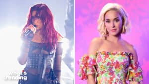 LEFT: Dua Lipa performs onstage at the 66th Annual GRAMMY Awards held at Crypto.com Arena on February 4, 2024 in Los Angeles, California. (Photo by Christopher Polk/Billboard via Getty Images) RIGHT: LOS ANGELES, CALIFORNIA - AUGUST 07: Katy Perry visits the SiriusXM Studios on August 07, 2019 in Los Angeles, California. (Photo by Michael Kovac/Getty Images for SiriusXM)