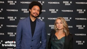 AUSTIN, TEXAS - MARCH 08: Trevor Noah and Esther Perel at Vox Media Podcast Stage Presented by Atlassian at SXSW on March 08, 2024 in Austin, Texas. (Photo by Rick Kern/Getty Images for Vox Media)