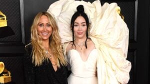 Tish Cyrus and Noah Cyrus attend the 63rd Annual GRAMMY Awards at Los Angeles Convention Center on March 14, 2021 in Los Angeles, California.