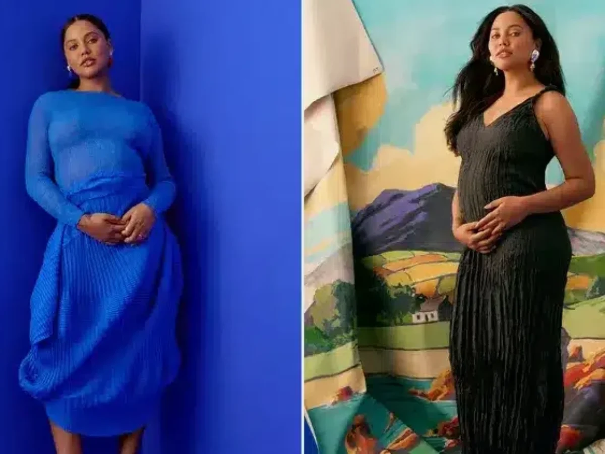 ayesha curry wore a blue dress to a charity gala Steph Curry's Wife Ayesha Curry wore blue satin gown by Zac Posen for GapStudio @ 2025 Baby2Baby Gala