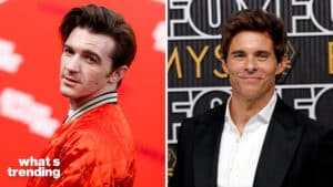 LEFT: LOS ANGELES, CA - JULY 25: Drake Bell attends the premiere of Lionsgate's "The Spy Who Dumped Me" at Fox Village Theater on July 25, 2018 in Los Angeles, California. (Photo by Rich Fury/WireImage) RIGHT: LOS ANGELES, CALIFORNIA - JANUARY 15: James Marsden attends the 75th Primetime Emmy Awards at Peacock Theater on January 15, 2024 in Los Angeles, California. (Photo by Frazer Harrison/Getty Images)