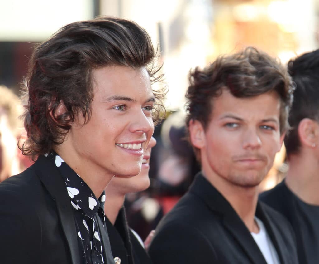 Louis Tomlinson, Niall Horan,Zayn Malik, Liam Payne and Harry Styles of One Direction attend the World Premiere of 'One Direction: This Is Us' at Empire Leicester Square on August 20, 2013 in London, England.