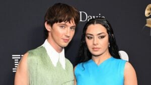 Troye Sivan and Charli XCX at the Pre-GRAMMY Gala held at The Beverly Hilton on February 3, 2024 in Los Angeles, California.