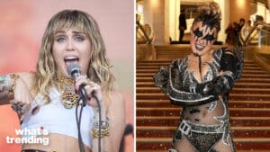 LEFT: GLASTONBURY, ENGLAND - JUNE 30: Miley Cyrus performs on the Pyramid Stage on day five of Glastonbury Festival at Worthy Farm, Pilton on June 30, 2019 in Glastonbury, England. Glastonbury is the largest greenfield festival in the world, and is attended by around 175,000 people. (Photo by Leon Neal/Getty Images) RIGHT: LOS ANGELES, CALIFORNIA - APRIL 01: (FOR EDITORIAL USE ONLY) JoJo Siwa attends the 2024 iHeartRadio Music Awards at Dolby Theatre in Los Angeles, California on April 01, 2024. Broadcasted live on FOX. (Photo by Matt Winkelmeyer/Getty Images for iHeartRadio)