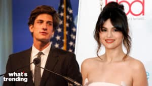 LEFT: Jack Schlossberg, grandson of the late US president John F. Kennedy, speaks to guests before former US president Barack Obama received the 2017 John F. Kennedy Profile in Courage Award. (Photo by Ryan McBride / AFP) (Photo by RYAN MCBRIDE/AFP via Getty Images) RIGHT: LOS ANGELES, CALIFORNIA - FEBRUARY 06: Selena Gomez attends the 2020 Hollywood Beauty Awards at The Taglyan Complex on February 06, 2020 in Los Angeles, California. (Photo by Tibrina Hobson/Getty Images)