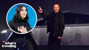 LEFT: NEW YORK, NEW YORK - NOVEMBER 06: Kim Kardashian West speaks onstage at 2019 New York Times Dealbook on November 06, 2019 in New York City. (Photo by Mike Cohen/Getty Images for The New York Times) RIGHT: Tesla co-founder and CEO Elon Musk gestures while introducing the newly unveiled all-electric battery-powered Tesla Cybertruck at Tesla Design Center in Hawthorne, California on November 21, 2019. (Photo by Frederic J. BROWN / AFP) (Photo by FREDERIC J. BROWN/AFP via Getty Images)