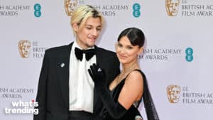 LONDON, ENGLAND - MARCH 13: Jake Bongiovi and Millie Bobby Brown attend the EE British Academy Film Awards 2022 at Royal Albert Hall on March 13, 2022 in London, England. (Photo by Stephane Cardinale - Corbis/Corbis via Getty Images)