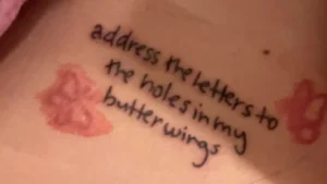 Woman accidentally gets typo in tattoo. PHOTO: GRACE FLEMMING