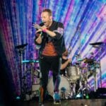 Chris Martin of British band Coldplay performs as part of their 'Music of the Spheres World Tour' at Olympic Stadium in Barcelona, Spain, 24 May 2023.