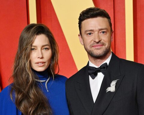 Justin Timberlake and Jessica Biel Arrive at the Vanity Fair Oscar Party hosted by Rashida Jones in Los Angeles, California, USA.