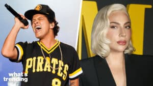 LEFT: Bruno Mars performs live at the 2018 Bottlerock Napa Valley Expo in Napa RIGHT: Lady Gaga attends the 'Maestro' film screening in Los Angeles.