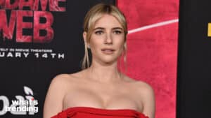 Emma Roberts arrives at the 'Madame Web' Premiere, in Los Angeles, California.