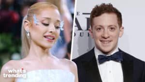 LEFT: Ariana Grande attends the Met Gala 2024 Sleeping Beauties: Reawakening Fashion at The Metropolitan Museum of Art in New York, NY on May 6, 2024. RIGHT: Ethan Slater arrive on the red carpet at the Elton John AIDS Foundation's 17th Annual An Enduring Vision Benefit at Cipriani 42nd Street on November 5, 2018 in New York City.