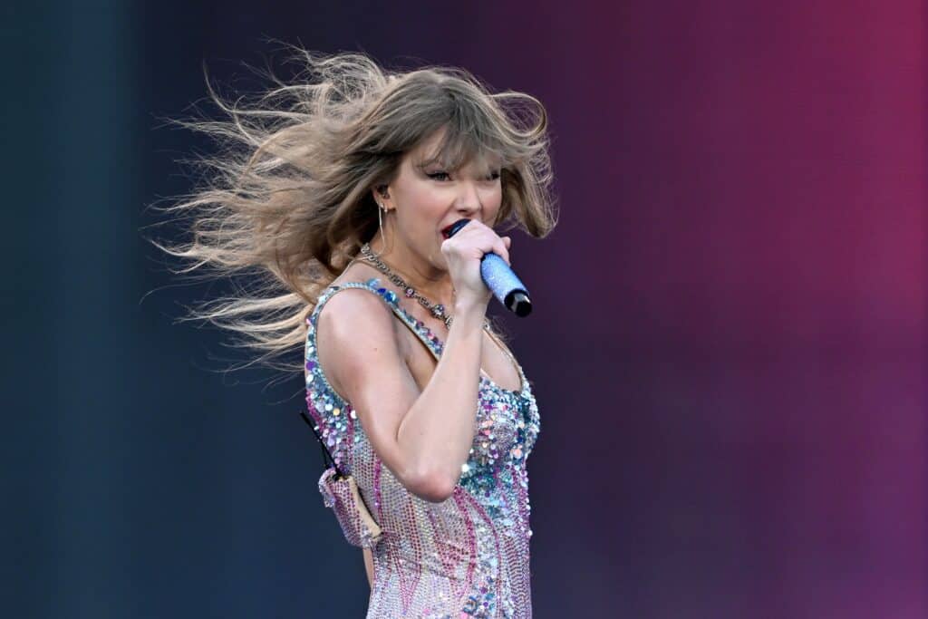 Taylor Swift performs during the first night of the The Eras Tour in Australia at the Melbourne Cricket Ground in Melbourne, Australia, 16 February 2024. Taylor Swift's Eras Tour has descended on Melbourne, with the pop megastar expected to perform in front of the biggest crowds of her career so far.