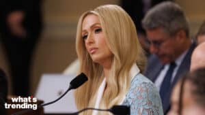 Paris Hilton testifies before the House Ways and Means Committee during a hearing on improving child welfare, in Washington DC, on Wednesday June 26, 2024.
