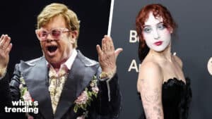LEFT: Elton John performs during a concert in Barcelona, Spain, 22 May 2023. RIGHT: Chappell Roan arrives at Spotify's 2024 Best New Artist Party.