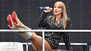 Taylor Swift kicks her bedazzled cowgirl boots up with performing at Wembley Stadium in London.